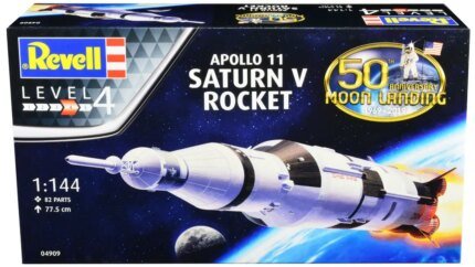Revell Apollo 11 Saturn V Rocket 1/144 Scale Model Kit - 50th Anniversary Moon Landing