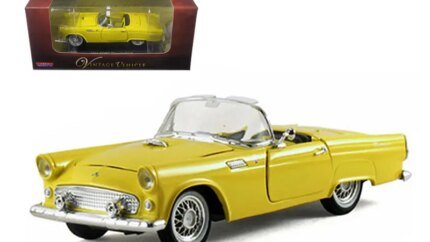 Vintage 1955 Ford Thunderbird Convertible Yellow 1/32 Diecast Model by Arko Products