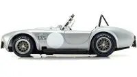 Shelby Cobra 427 S/C 1:18 Diecast Model Car - Silver Metallic with White Stripes by Kyosho