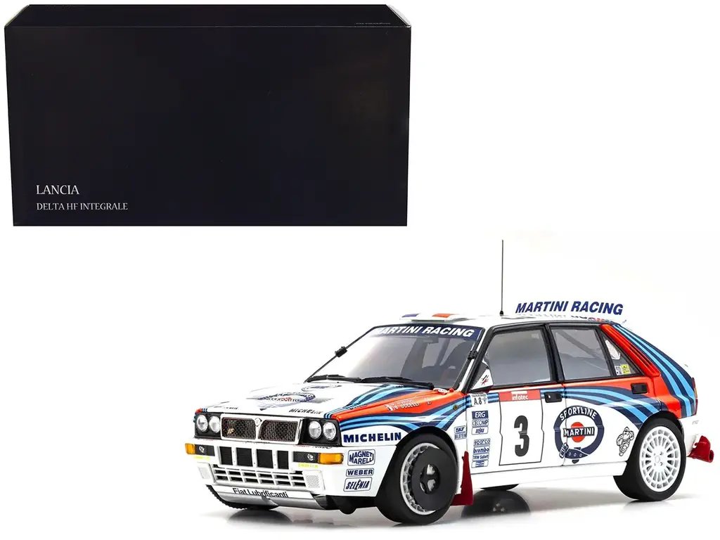 Kyosho 1/18 Lancia Delta HF Integrale Evo #3 Martini Racing Diecast Model 4 Kyosho 1/18 Lancia Delta HF Integrale Evo #3 Martini Racing Diecast Model - Image 4