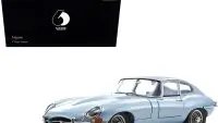 Jaguar E-Type Coupe RHD (Right Hand Drive) Silver Blue Metallic "E-Type 60th Anniversary" (1961-2021) 1/18 Diecast Model Car by Kyosho