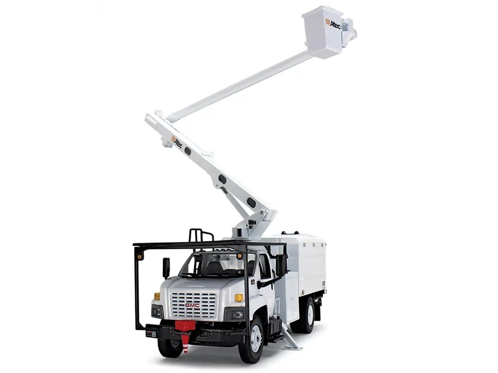 Buy the GMC C7500 Tree Trimming Truck White ‘Altec’ 1/34 Diecast Model by First Gear