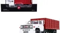 1970s GMC 6500 Grain Truck Diecast Model 1/34 by First Gear – White & Red with Corn Load