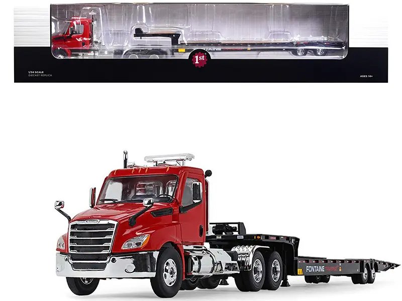 Diecast Model Cars wholesale toys dropshipper drop shipping 2018 Freightliner Cascadia Day Cab Fontaine Traverse HT Hydraulic Tail Trailer Red Black 1/34 First Gear 10-4263 drop shipping wholesale drop ship drop shipper dropship dropshipping toys dro 2018 Freightliner Cascadia Day Cab with Fontaine Traverse HT Trailer 1/34 Diecast Model by First Gear - Red & Black