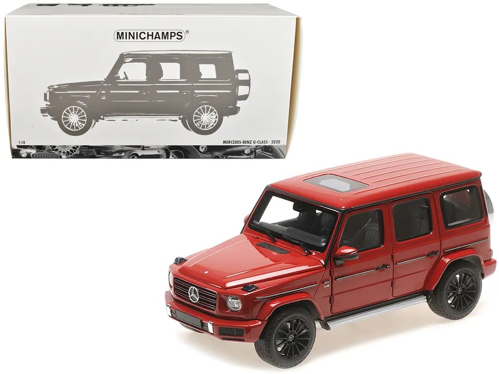 2020 Mercedes-Benz AMG G-Class Red 1/18 Diecast Model with Sunroof by Minichamps