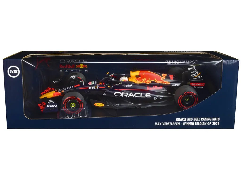 Limited Edition Red Bull Racing RB18 Max Verstappen Belgian GP 2022 1/18 Diecast Model by Minichamps