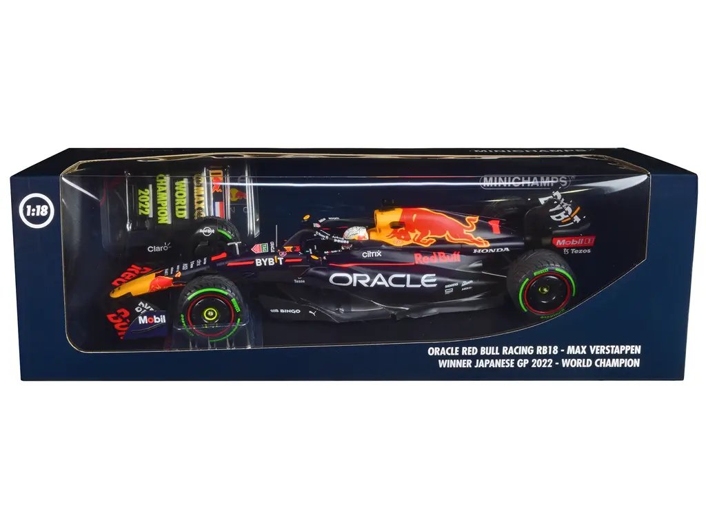 Red Bull Racing RB18 Max Verstappen Japanese GP 2022 Winner 1/18 Diecast Model by Minichamps – Limited Edition