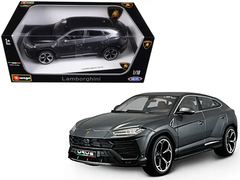 Stunning Lamborghini Urus Gray Metallic 1/18 Diecast Model Car by Bburago