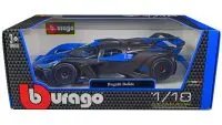 Bugatti Bolide 1/18 Diecast Model Car by Bburago - Blue & Carbon Gray Collectible