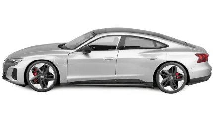 2022 Audi RS e-tron GT Silver Metallic 1/18 Diecast Model with Sunroof by Bburago