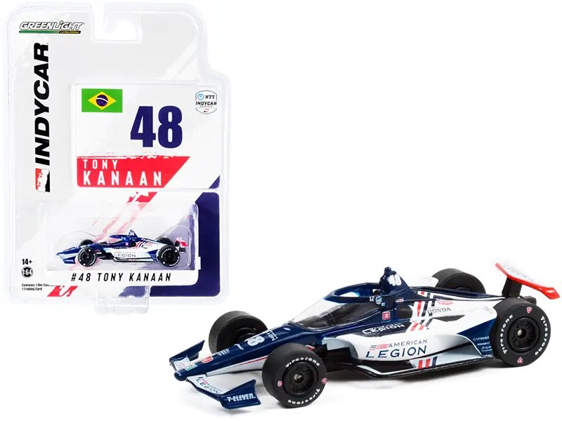 Dallara IndyCar #48 Tony Kanaan “American Legion” Chip Ganassi Racing “NTT IndyCar Series” (2021) 1/64 Diecast Model Car by Greenlight