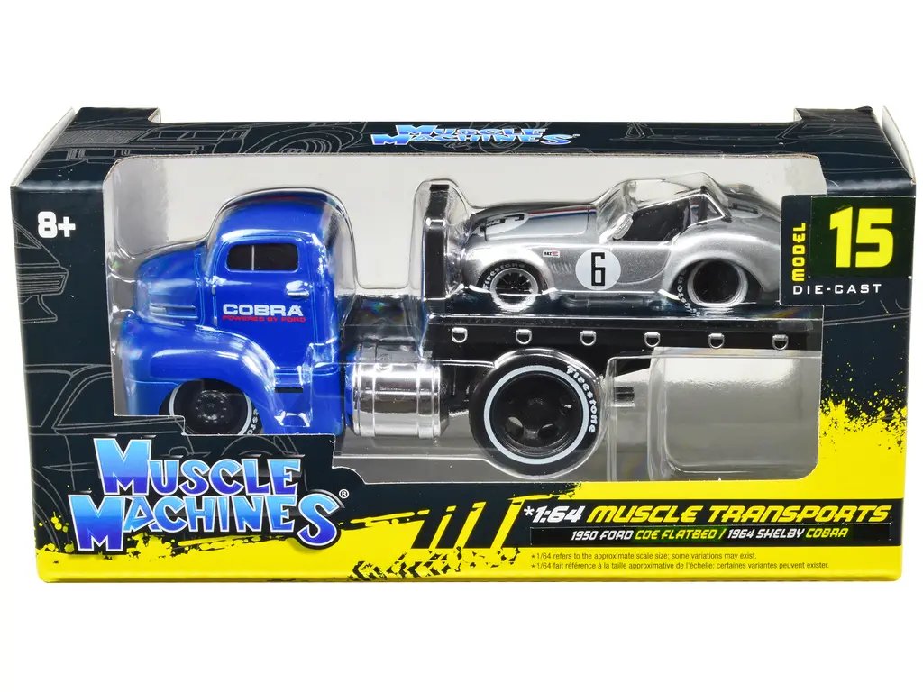 1950 Ford COE & 1964 Shelby Cobra Diecast Models – Muscle Machines 1/64 Collectibles