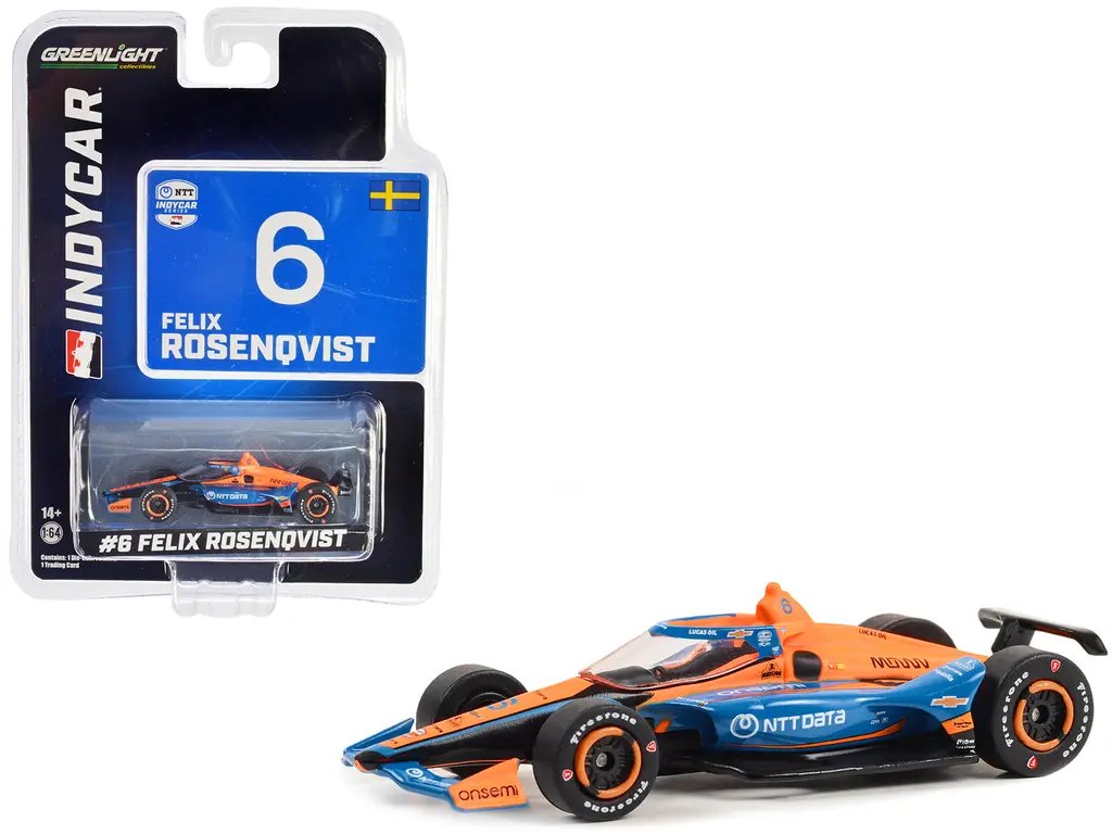 2023 Felix Rosenqvist #6 NTT DATA IndyCar 1/64 Diecast by Greenlight