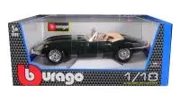 1961 Jaguar E Type Convertible Green 1/18 Diecast Model Car by Bburago - Classic Collectible