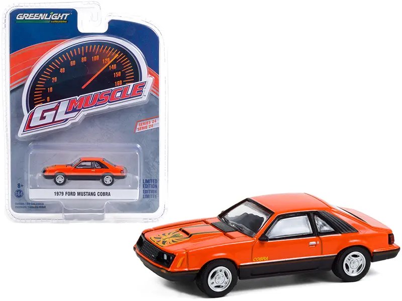 1979 Ford Mustang Cobra Tangerine Orange 1/64 Diecast Model – Greenlight Muscle Series 24