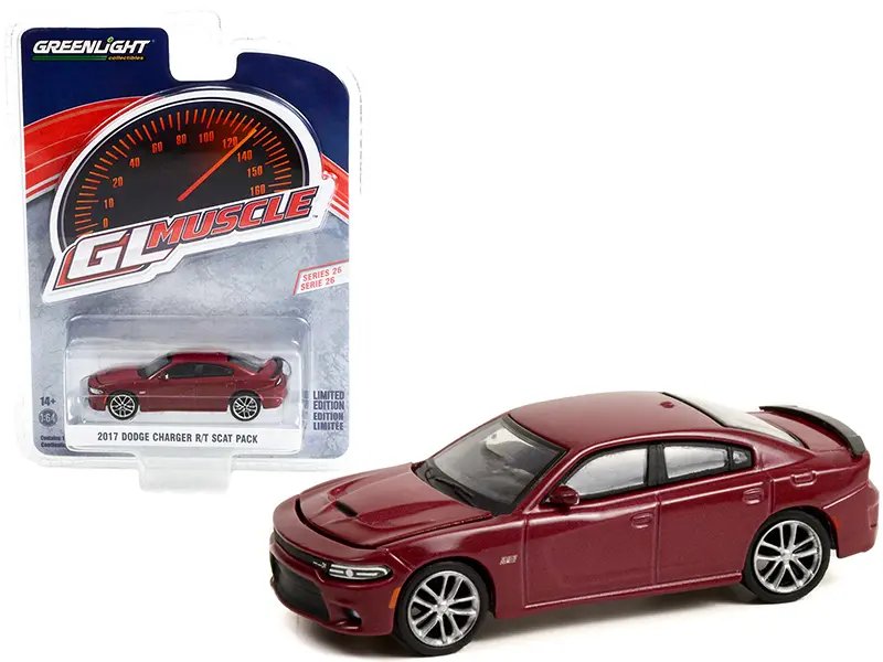 2017 Dodge Charger R/T Scat Pack Octane Red Metallic 1/64 Diecast Model – Greenlight Muscle Series 26