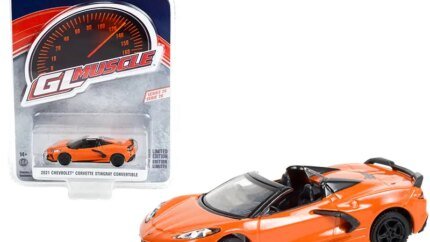 2021 Chevrolet Corvette Stingray Convertible Diecast - Sebring Orange Metallic 1/64 by Greenlight