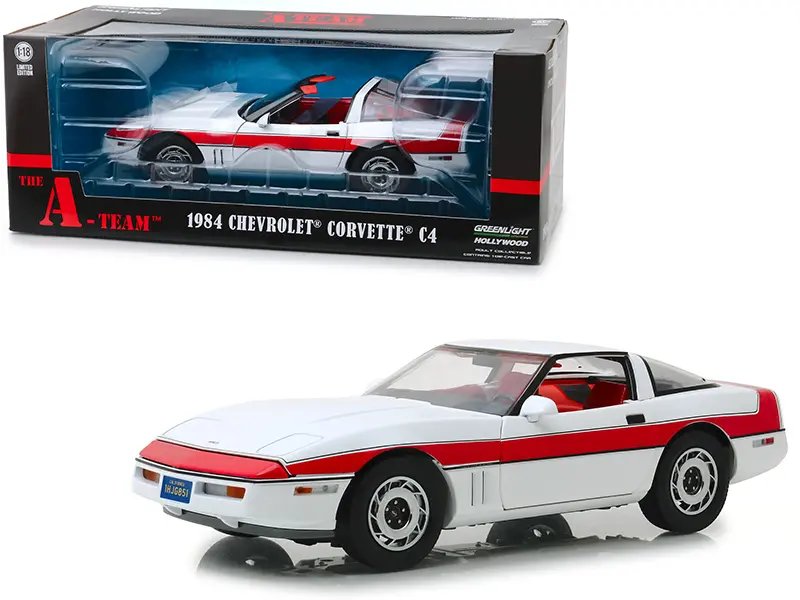 1984 Chevrolet Corvette C4 Convertible Diecast Model – The A-Team TV Series Collectible by Greenlight