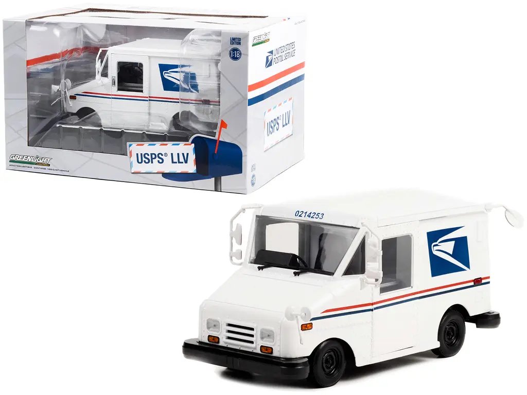 USPS LLV Diecast Model 1/18 Scale – White Postal Delivery Vehicle by Greenlight
