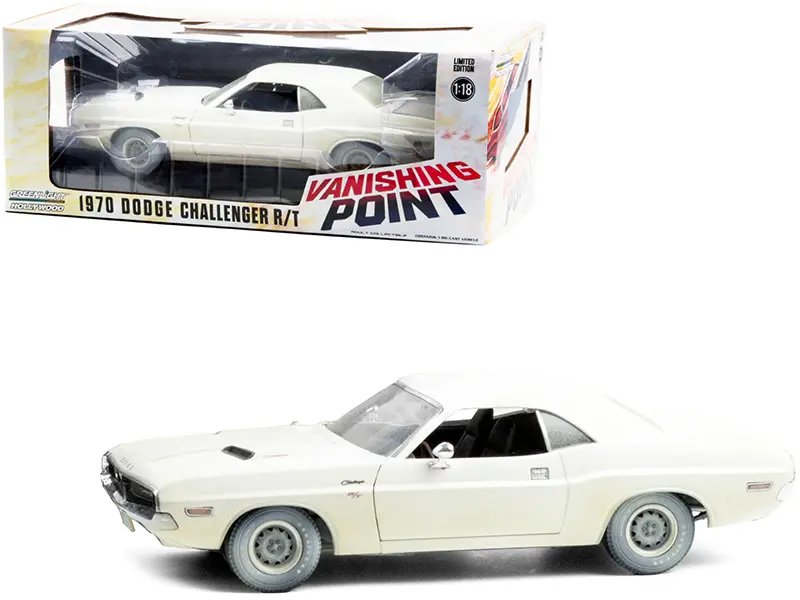 1970 Dodge Challenger R/T White Diecast – Vanishing Point Movie Collectible by Greenlight