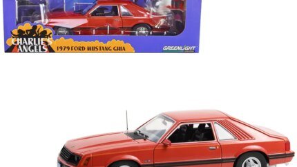 1979 Ford Mustang Ghia Red with Black Stripes 1/18 Diecast Model Car - Charlie’s Angels TV Series by Greenlight