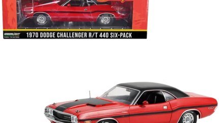 1970 Dodge Challenger R/T 440 Six-Pack Diecast Model - Red & Black by Greenlight