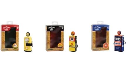 Vintage Gas Pump Diecast Models Set of 3 - Series 11 by Greenlight 1/18 Scale