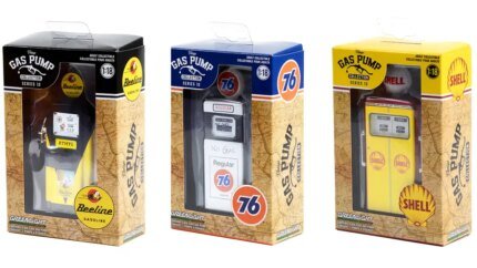 Collectible Vintage Gas Pump Diecast Models Set of 3 by Greenlight - Series 12, 1/18 Scale
