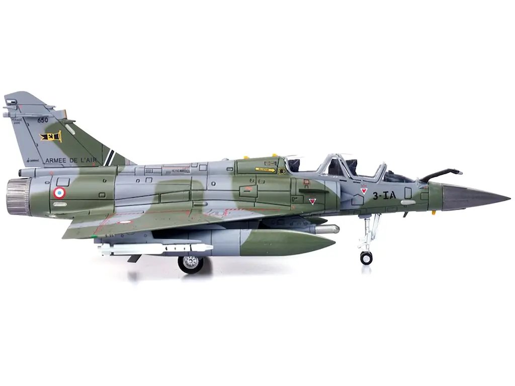 1/72 Diecast Dassault Mirage 2000D Fighter Plane Camouflage Model with Missile Accessories by Panzerkampf