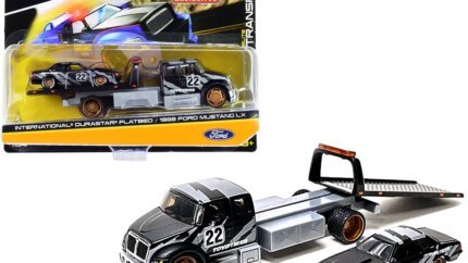 Elite Transport 1/64 Diecast: DuraStar Flatbed & 1988 Ford Mustang LX Toyo Tires by Maisto