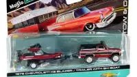 1979 Chevrolet K5 Blazer & Ski Boat Combo: Red Metallic & Matt Black with Trailer