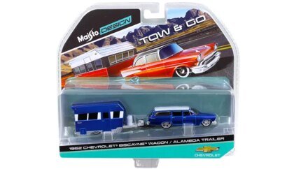 Vintage 1962 Chevrolet Biscayne Wagon with Alameda Trailer - Classic Blue Tow