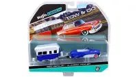 Vintage 1950 Mercury with Alameda Trailer: Classic Blue & White Tow Package