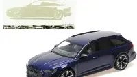 Exclusive 2019 Audi RS 6 Avant Blue Metallic 1/18 Diecast Model by Minichamps - Limited Edition of 402 Worldwide