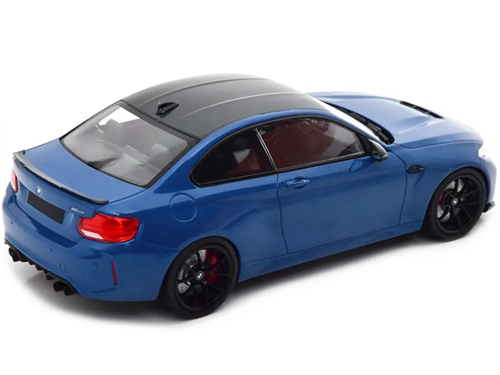 2020 BMW M2 CS Blue Metallic 1/18 Diecast Model by Minichamps with Carbon Top