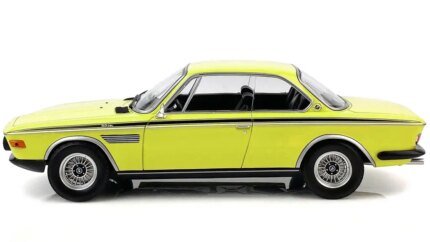 Limited Edition 1971 BMW 3.0 CSL Yellow Diecast Model 1/18 by Minichamps - Only 600 Worldwide