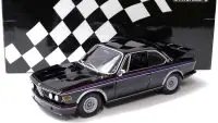 Limited Edition 1973 BMW 3.0 CSL Diecast Model 1/18 by Minichamps - Black with Red & Blue Stripes