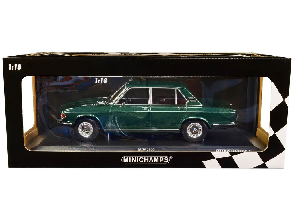 Rare 1968 BMW 2500 Green Metallic 1/18 Diecast Model by Minichamps – Limited Edition of 504