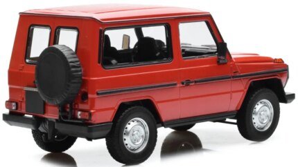 Limited Edition 1980 Mercedes-Benz G-Model SWB 1/18 Diecast by Minichamps - Red with Black Stripes