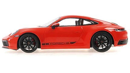 2019 Porsche 911 Carrera 4S Orange with Black Stripes Limited Edition to 600 pieces Worldwide 1/18 Diecast Model Car by Minichamps
