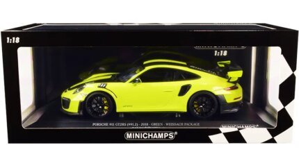 2018 Porsche 911 GT2RS Weissach Bright Green 1/18 Diecast Model by Minichamps – Limited Edition of 330