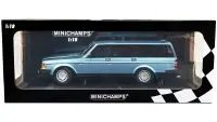 Rare 1986 Volvo 240 GL Break Blue Metallic 1/18 Diecast Model by Minichamps - Limited Edition of 432