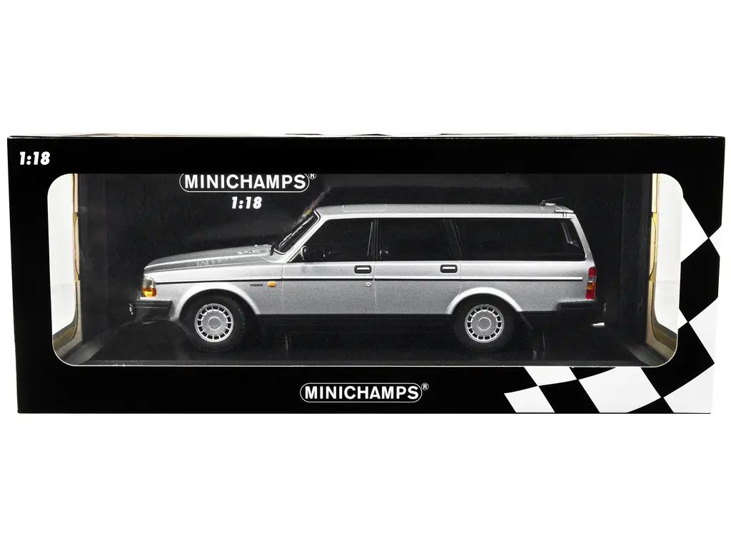 Rare 1986 Volvo 240 GL Break Silver Metallic 1/18 Diecast Model by Minichamps – Limited Edition of 414