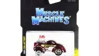 1941 Willys Coupe Gasser Diecast Model - Red Metallic & White 1/64 by Muscle Machines