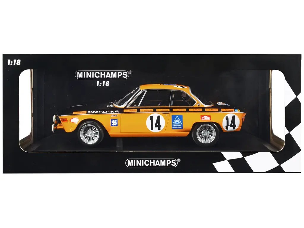 Limited Edition BMW 2800 CS #14 Alpina Spa 1970 Winner 1/18 Diecast by Minichamps