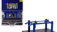 Adjustable Four-Post Lift Blue "Four-Post Lifts" Series 1 1/64 Diecast Model by Greenlight