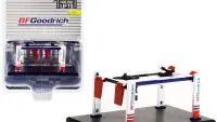 BFGoodrich Adjustable Four-Post Lift 1/64 Diecast Model by Greenlight - White & Red Series 4