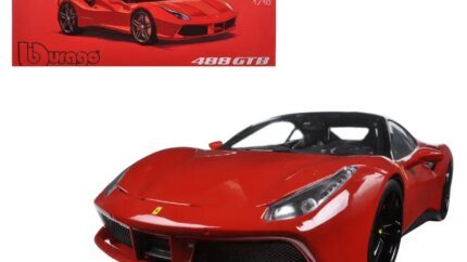 Ferrari 488 GTB Red/Black 1/18 Diecast Model - Bburago Signature Series