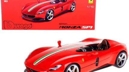 Ferrari Monza SP1 Red with Italian Flag Stripes "Signature Series" 1/18 Diecast Model Car by Bburago