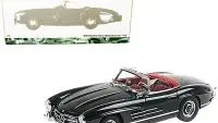 1958 Mercedes-Benz 300 SL Roadster Black/Red 1:18 Diecast Model by Minichamps